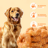 Pawmate Rawhide Dog Treats, Chicken Wrapped Rawhide Donuts, Long Lasting Chews for Medium Large Dogs, 4 Count