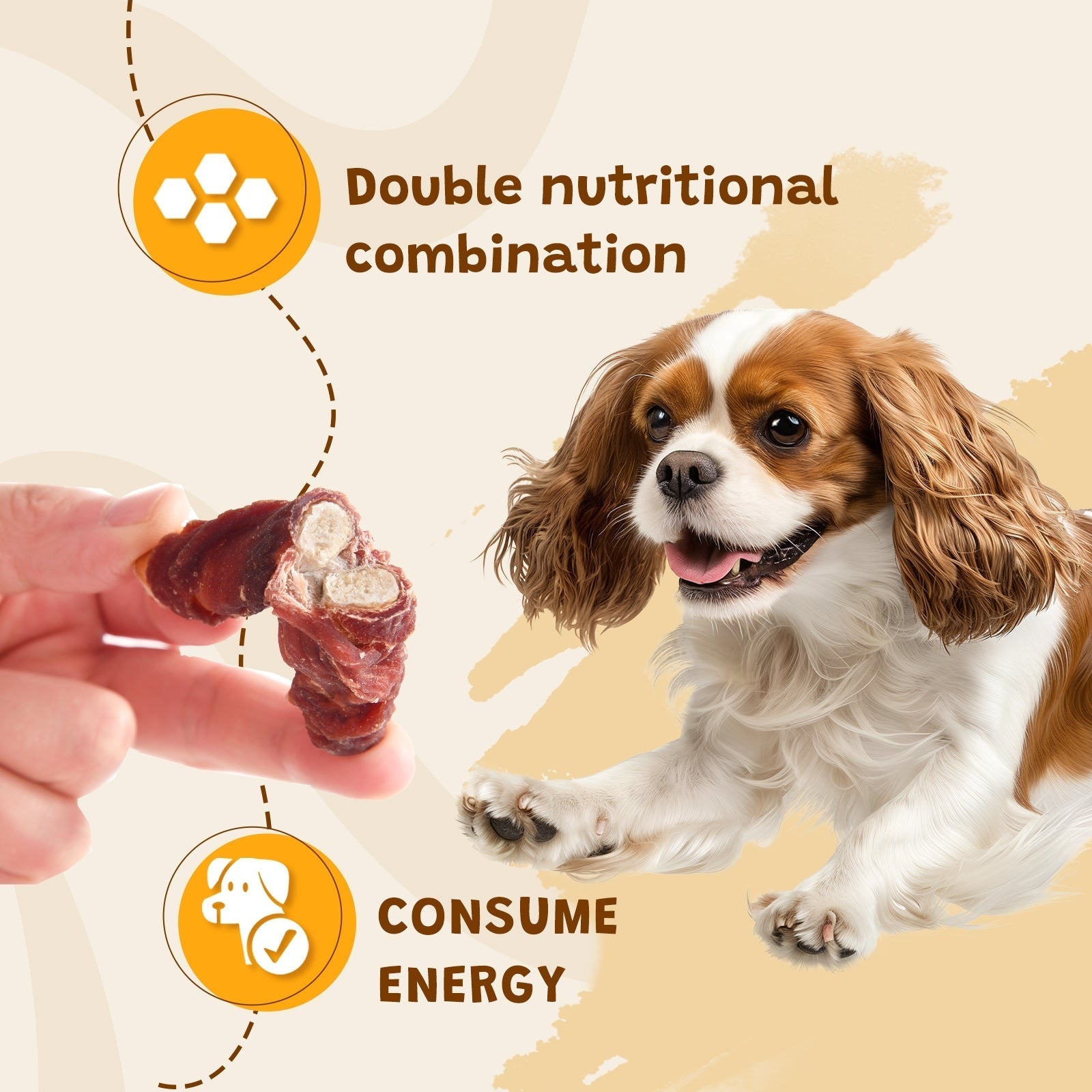 ASMPET Duck Wrapped Beef Cartilage Dog Treats, Long-Lasting Chewy Dog Soft Bone for Small, Medium, Large Dogs (10.6oz, No Rawhide)