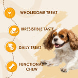 ASMPET Healthy Dog Treats, Triple Flavor Rolls with Chicken Duck Beef, Rawhide Free Jerky Dog Snacks Treats for Small & Medium Dogs 11oz