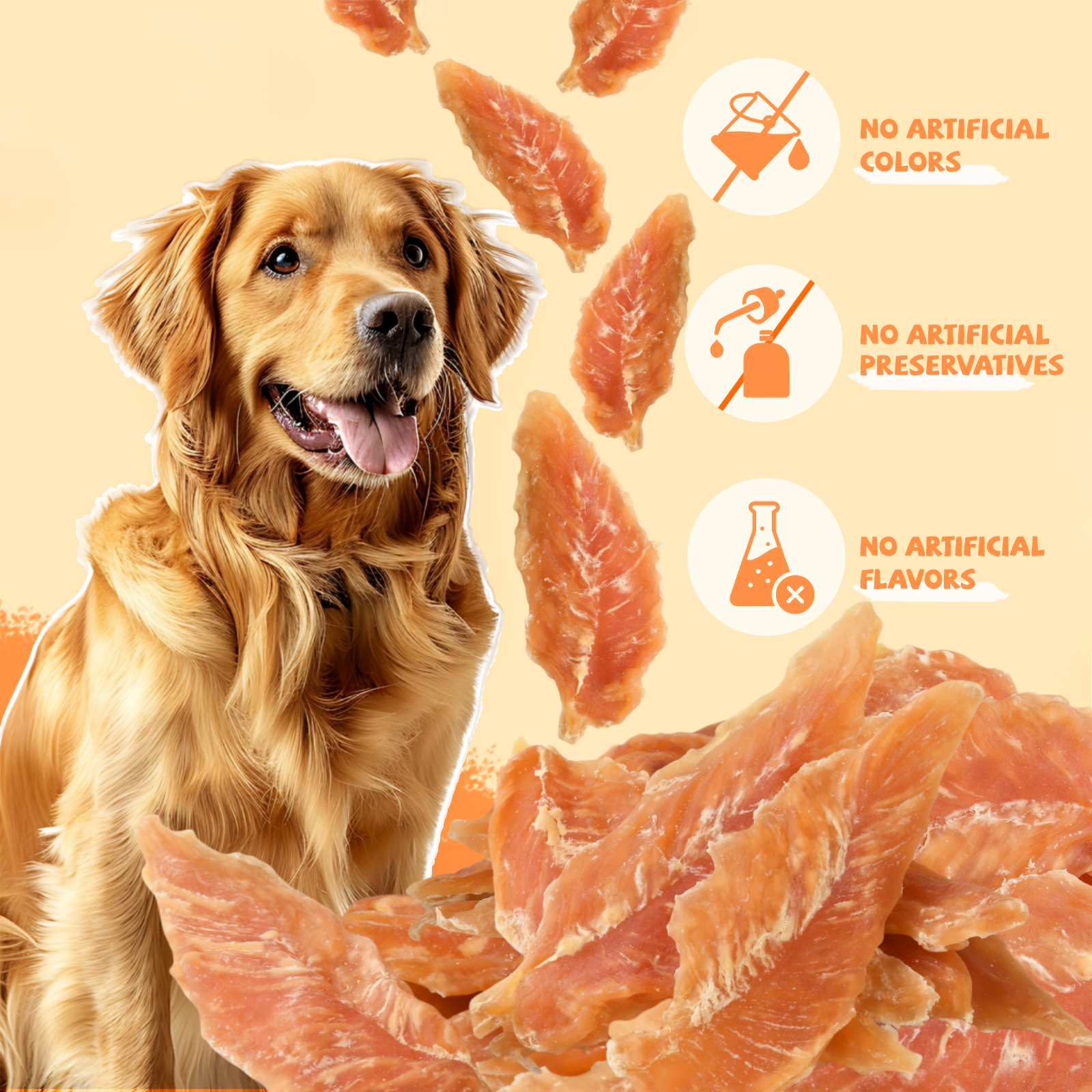 Pawmate Chicken Jerky Dog Treats, High Protein Pure Chicken Snacks for Small Medium Large Dog, 11 oz
