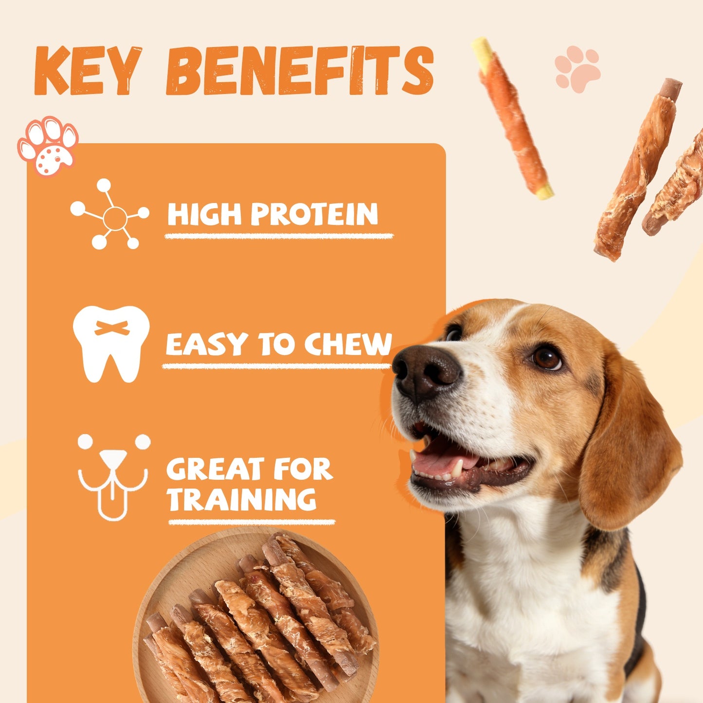 Pawmate Chicken Jerky Wrapped Biscuits Dog Treats Variety Pack, Pumpkin Biscuits, Crunchy Sticks & Peanut Butter Flavor, Natural Snacks for Dogs, 33oz, 3 Pack