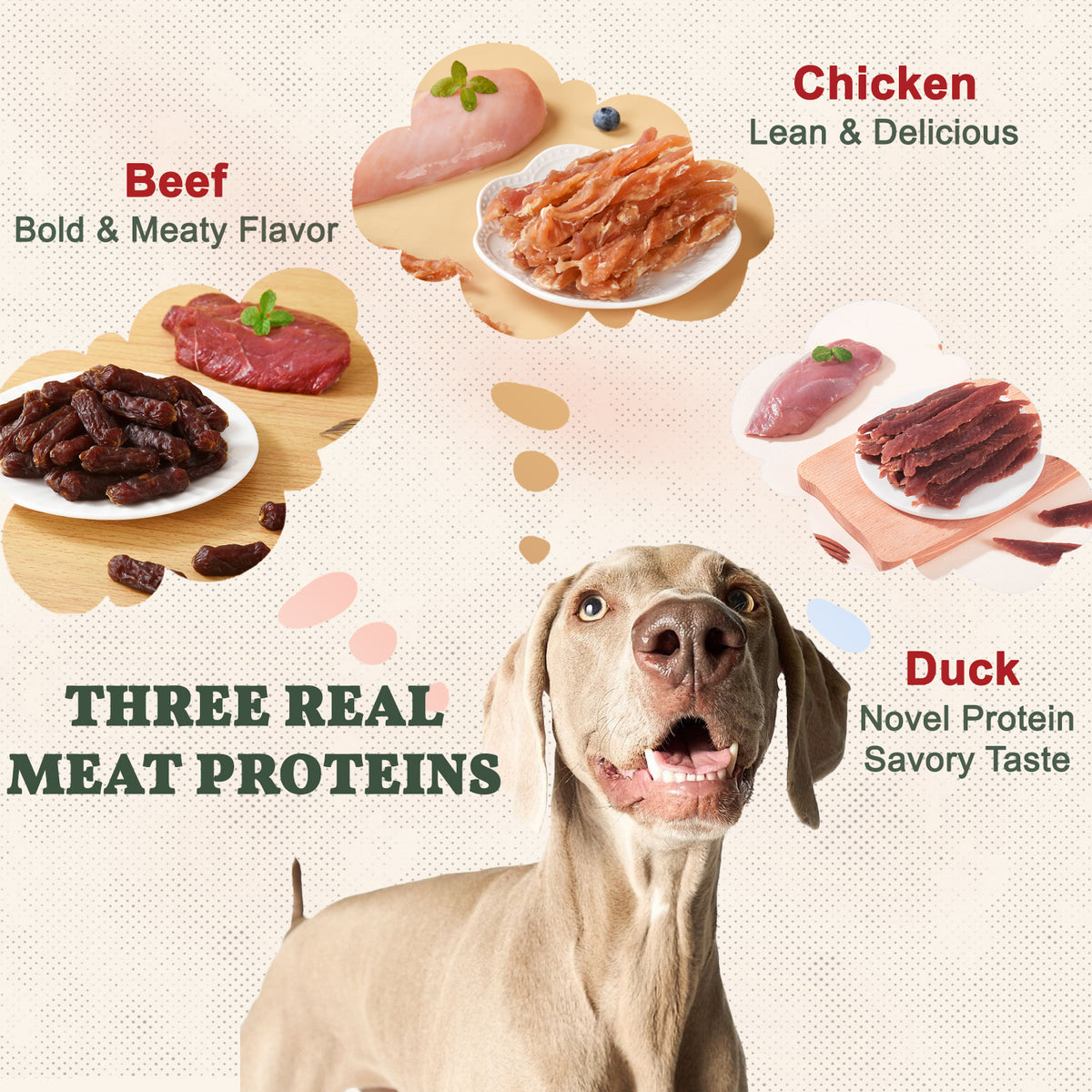 Pawmate Dog Treats Variety Pack, 3-in-1 Trial Pack, High Protein Soft Training Snacks, 5.3oz