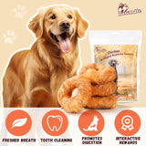 Pawmate Rawhide Dog Treats, Chicken Wrapped Rawhide Donuts, Long Lasting Chews for Medium Large Dogs, 4 Count