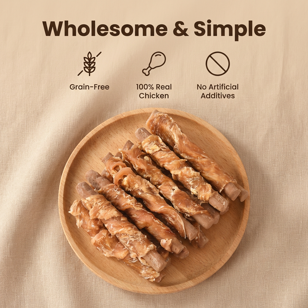 Pawmate™ Human Grade Chicken Jerky Biscuits - Grain-Free Crunchy Dog Training Treats