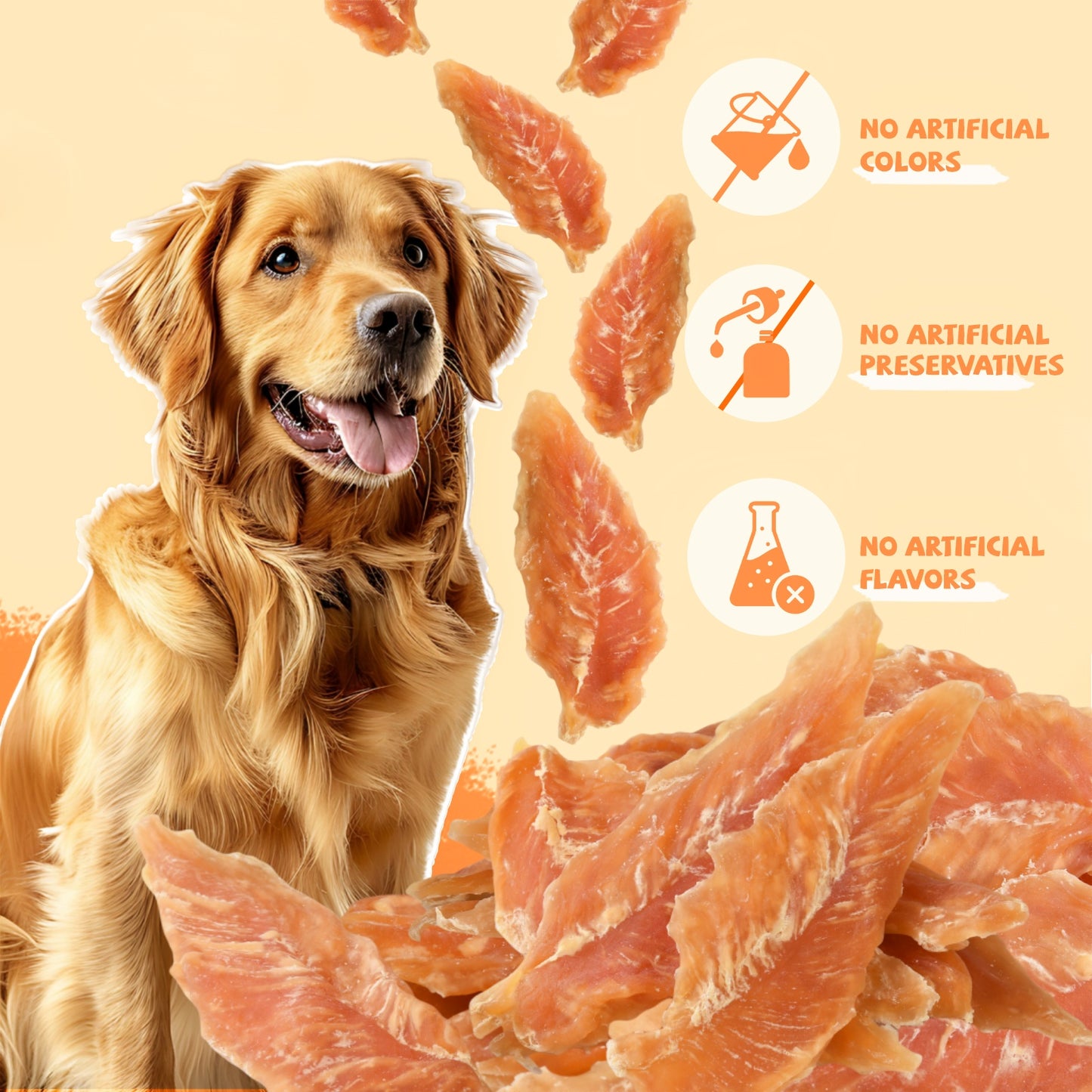 Pawmate Chicken Jerky Dog Treats, High Protein Pure Chicken Snacks for Small Medium Large Dog, 33oz, 3 Pack