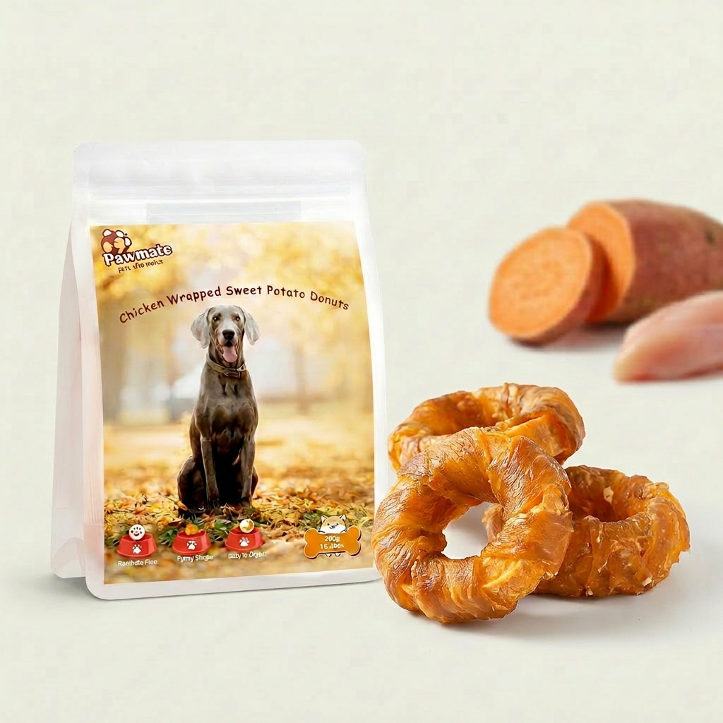 Pawmate™ Human Grade Chicken & Sweet Potato Long-Lasting Dog Chews - High-Fiber Interactive Reward