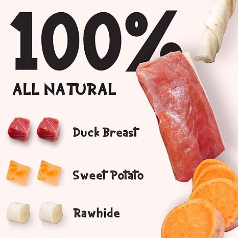Duck Wrapped Rawhide Sweet Potato Sticks 40-track