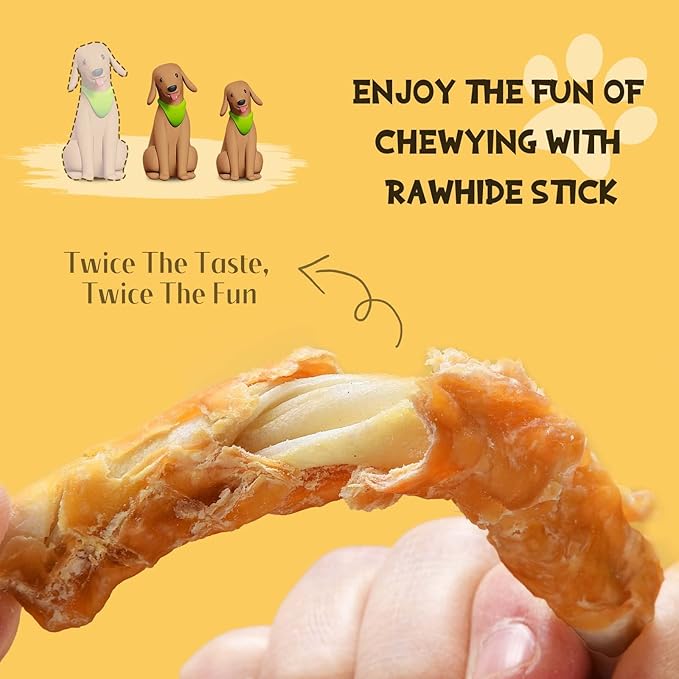 Chicken Wrapped Rawhide Sticks (20 pcs 10.6 oz) 35-pack