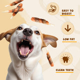 ASMPET Fish Skins Wrapped ChickenDog Treats, All-Natural Rawhide Dog Chew, Rich in Omega3 & Protein, 10.6oz