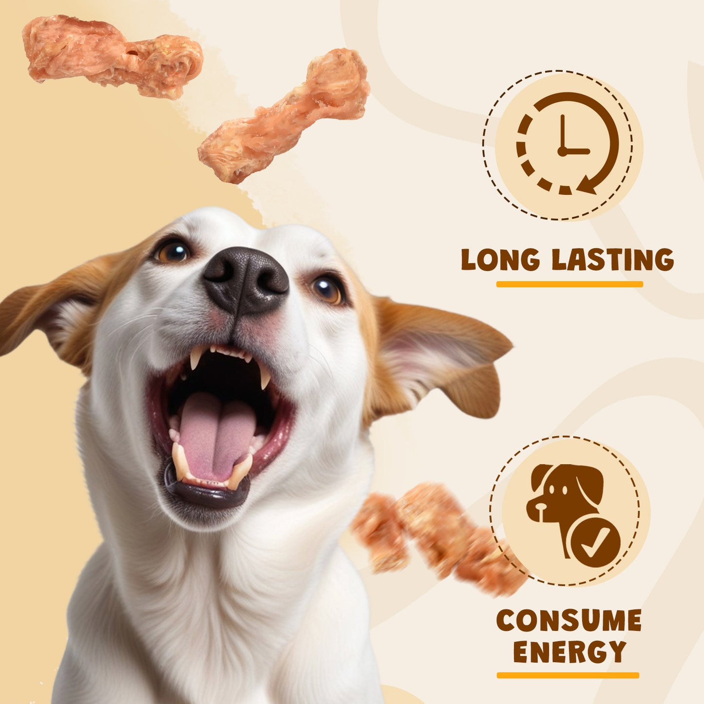 ASMPET Chicken Wrapped Beef Tendon Dog Chews, Long-Lasting Rawhide-Free Treats for Small Medium Large Dogs, 10.6 oz