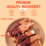 Pawmate Chicken & Duck Wrapped Beef Cartilage Dog Treats, Natural Soft Rawhide-Free Chews for All Dogs, 11oz
