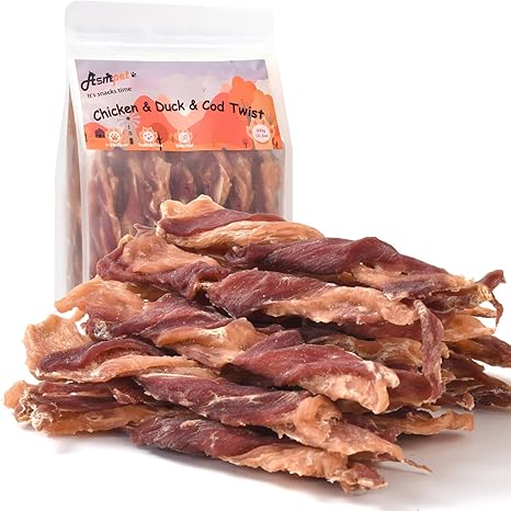 Triple Flavor Chicken Duck Cod Jerky Twists 40-track