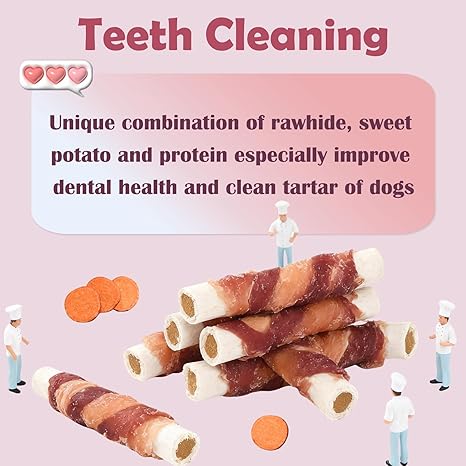 Chicken Duck Wrapped Rawhide Sweet Potato Sticks 40-track