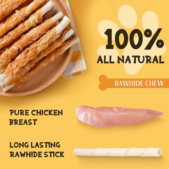 Chicken Wrapped Rawhide Sticks (20 pcs 10.6 oz) 35-pack