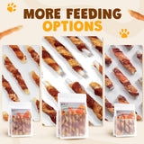 ASMPET Rawhide Dog Chew, Natural Chicken and Duck Wrap Long-Lasting Treat for Dog, 11 oz.
