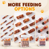 ASMPET Healthy Dog Treats, Triple Flavor Rolls with Chicken Duck Beef, Rawhide Free Jerky Dog Snacks Treats for Small & Medium Dogs 11oz