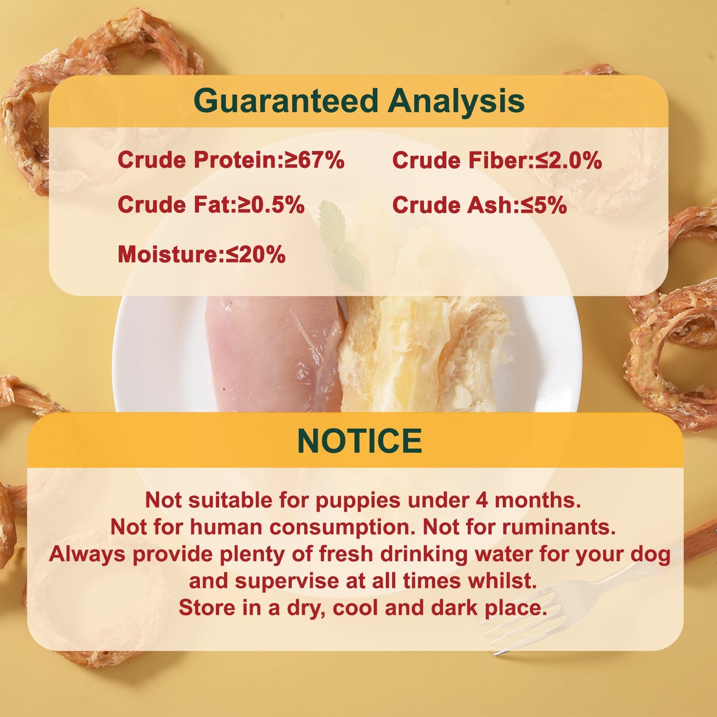 Pawmate Rawhide-Free Dog Treats, Beef Tendon Dog Chews for Small Medium Large Dogs, 11 oz