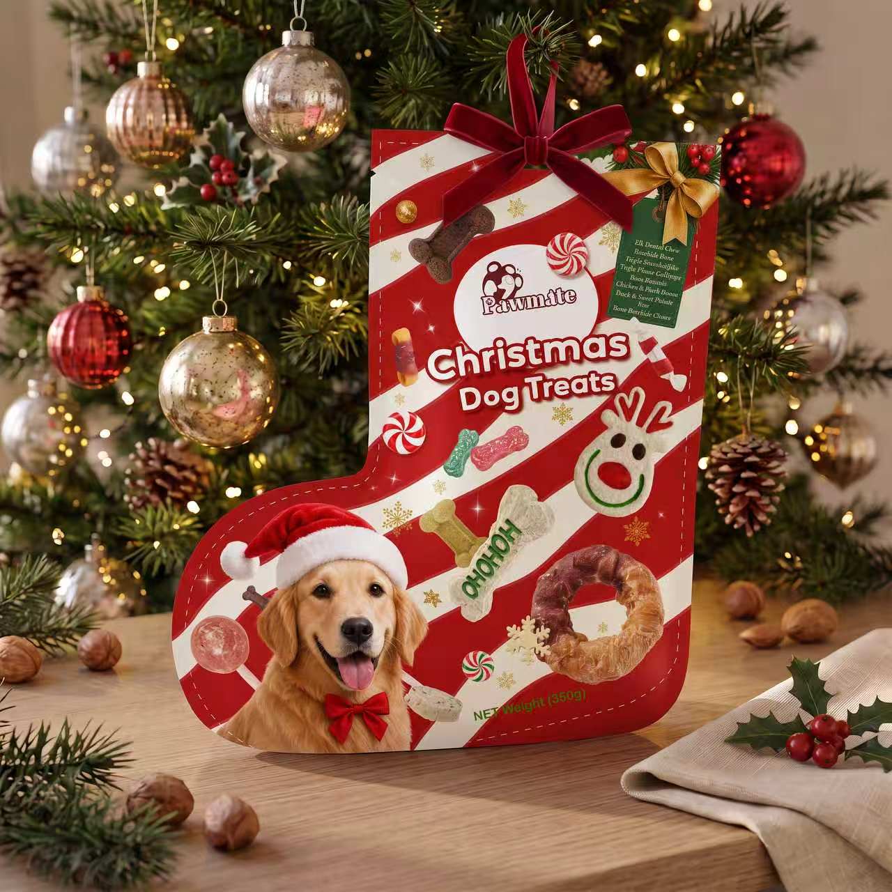 Pawmate Christmas Dog Treats Variety Pack – Festive Natural Training Treats for Small, Medium & Large Dogs-Red