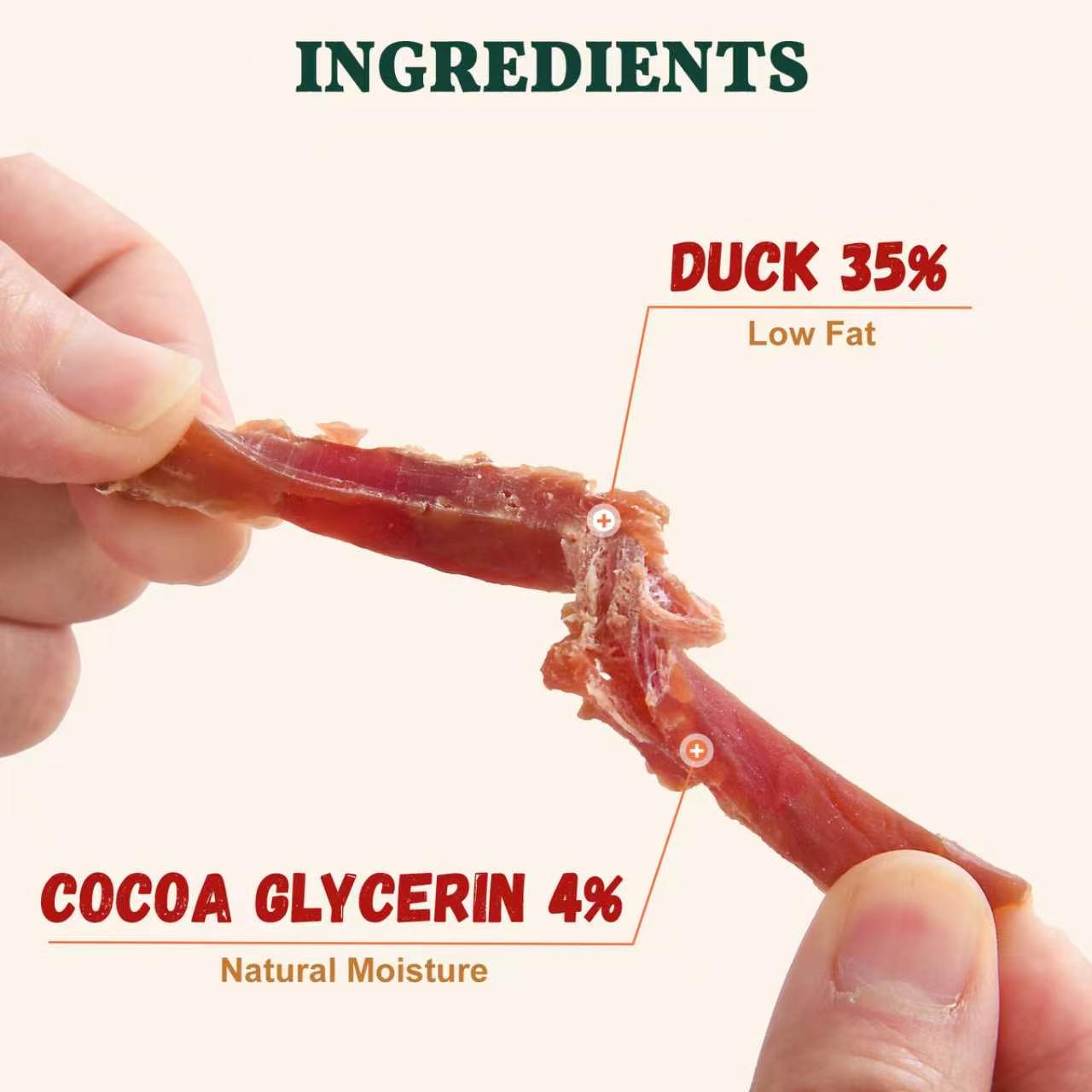 Pawmate Duck Jerky Strips for Dogs, Real Duck Breast, High Protein Natural Dog Treats, Soft & Chewy Training Treats