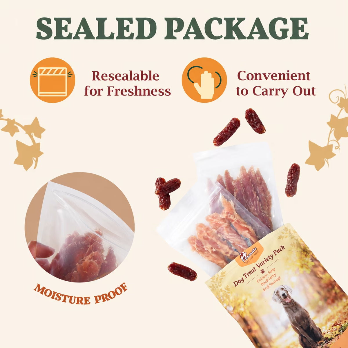 Pawmate Dog Treats Variety Pack, 3-in-1 Trial Pack, High Protein Soft Training Snacks, 5.3oz