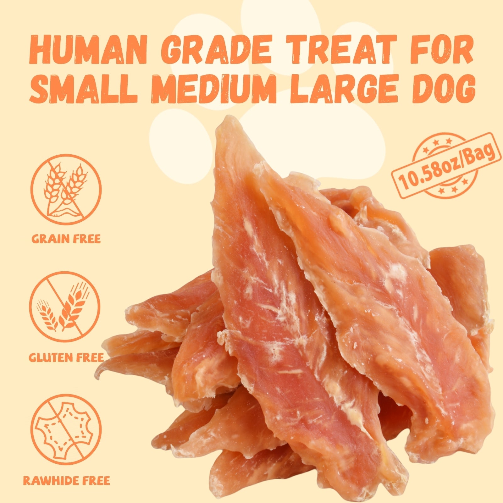 Pawmate Chicken Jerky Dog Treats, High Protein Pure Chicken Snacks for Small Medium Large Dog, 11 oz