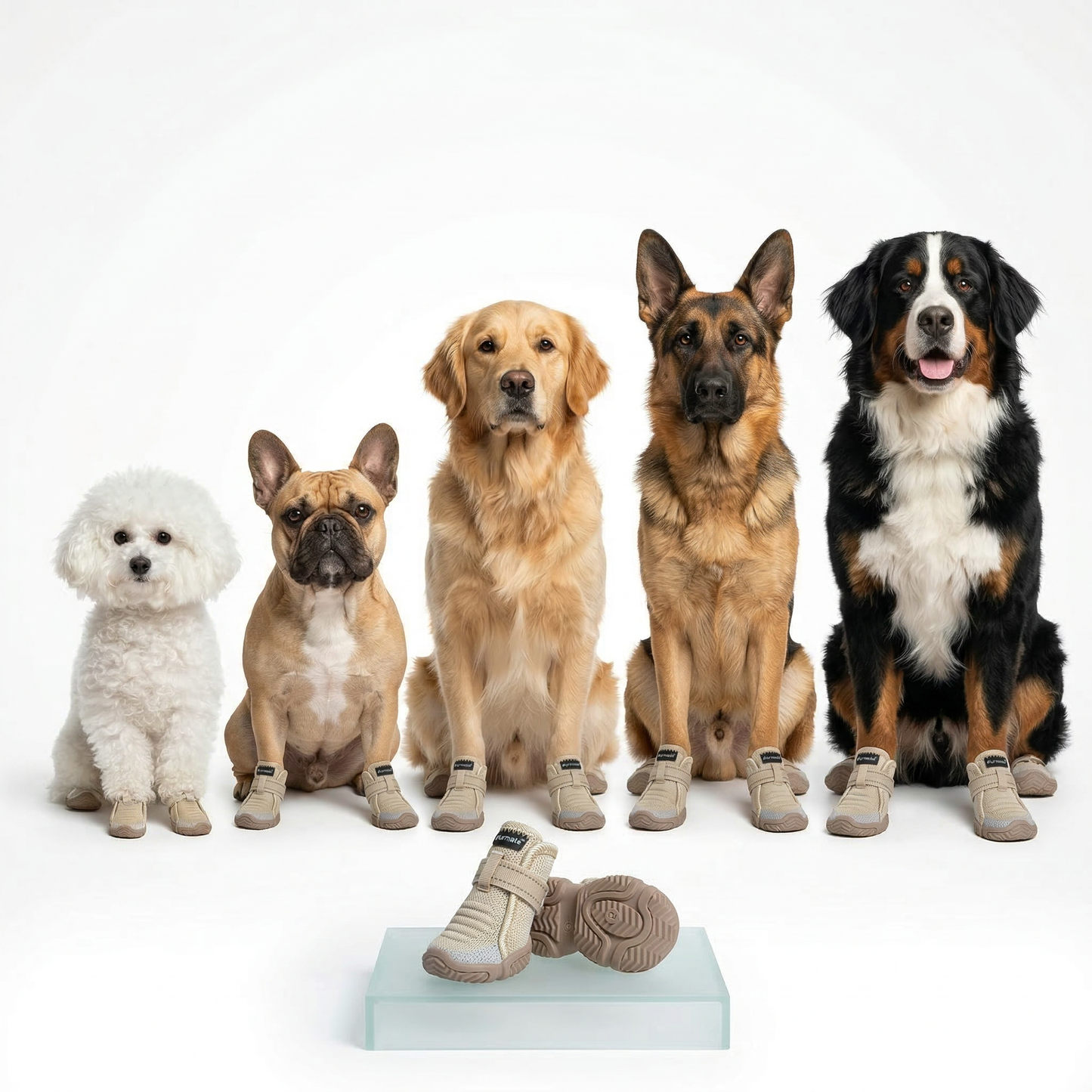 All-Weather Dog Boots-Beige