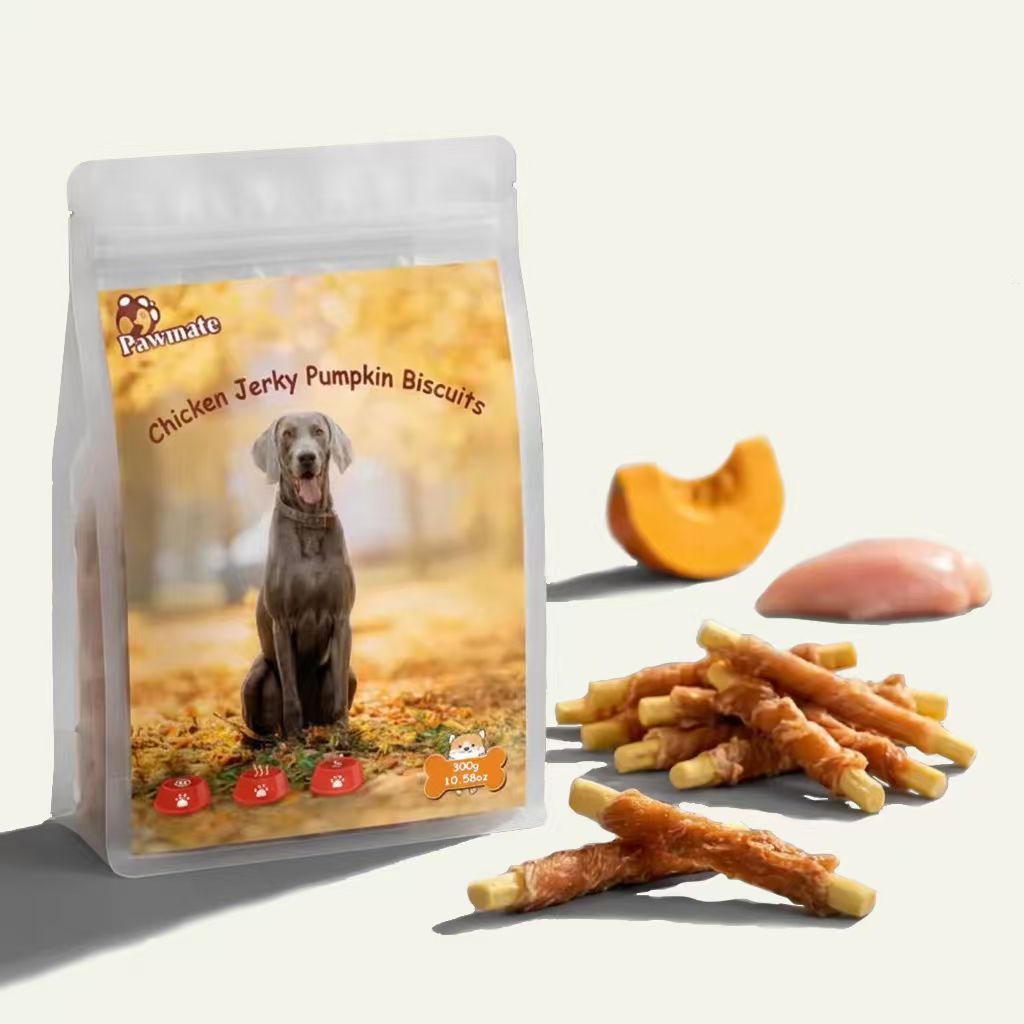 Chicken Jerky Wrapped Pumpkin Biscuits Dog Treats