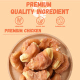 Pawmate Chicken Jerky Wrapped Apple Dog Treats, Promote Digestion Chews for All Dogs, 10.6oz