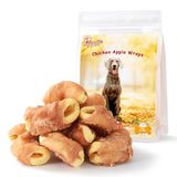 Pawmate Chicken Jerky Wrapped Apple Dog Treats, Promote Digestion Chews for All Dogs, 10.6oz